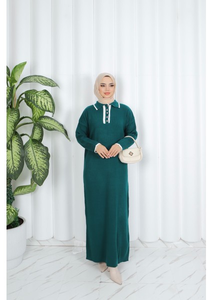 Polo Yaka Triko Elbise