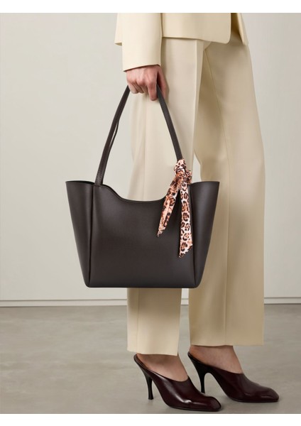 Lumi Kadın Fular Hediyeli Fermuarlı Mıknatıs Kapamalı Shopper El ve Omuz Çantası