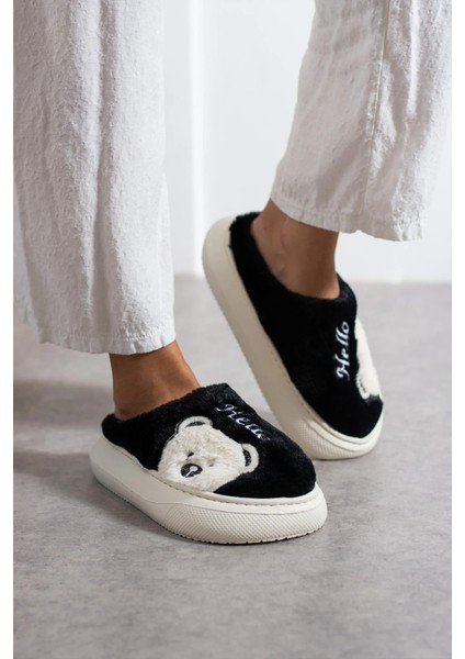 Kadın Peluş Panduf Kışlık Dikişli Yıkanabilir Sıcak Tutan Kürklü Hafif Kaymaz Rahat Taban