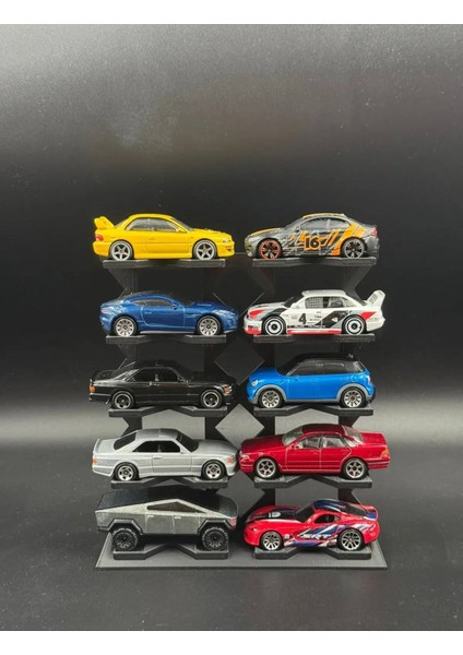 1/64 Ölçek Araç Sergileme Standı (10 Araçlık) - Siyah - Araçlar Dahil Değildir! modelleri