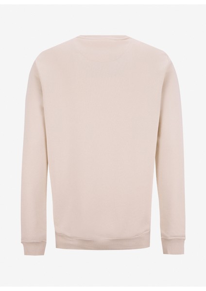 Bisiklet Yaka Düz Ekru Erkek Sweatshırt Joseyy modelleri