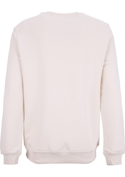 Bisiklet Yaka Düz Ekru Erkek Sweatshırt Joseyy indirimleri