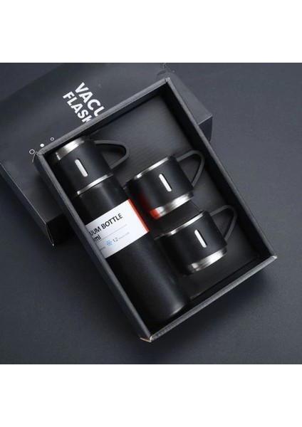 Paslanmaz Çelik Bardaklı Termos Seti 500 ml modelleri