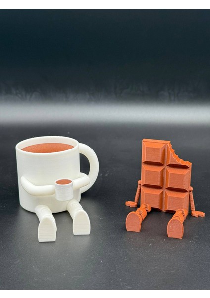 Kahve Bardağı ve Isırılmış Çikolata 2'li Biblo Set - Kahve Köşesi