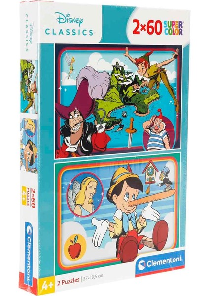 2 x 60 Parça Supercolor Puzzle: Disney Classic