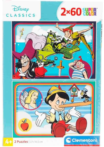 2 x 60 Parça Supercolor Puzzle: Disney Classic fırsatları