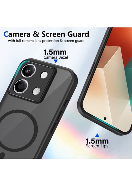 Xiaomi Redmi Note 13 Pro 4g/poco M6 Pro 4g/redmi Note 14S Kılıf, Manyetik Yarı Saydam Mat Darbeye Dayanıklı ve Parmak Izi Önleyici Koruyucu Kılıf-Siyah (Yurt Dışından) fiyatları