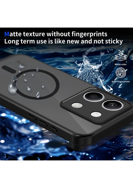 Xiaomi Redmi Note 13 Pro 4g/poco M6 Pro 4g/redmi Note 14S Kılıf, Manyetik Yarı Saydam Mat Darbeye Dayanıklı ve Parmak Izi Önleyici Koruyucu Kılıf-Siyah (Yurt Dışından) modelleri
