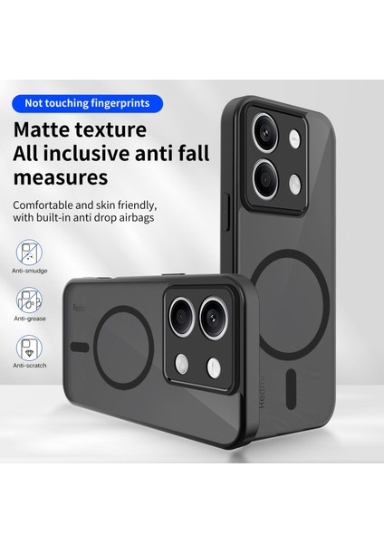 Xiaomi Redmi Note 13 Pro 4g/poco M6 Pro 4g/redmi Note 14S Kılıf, Manyetik Yarı Saydam Mat Darbeye Dayanıklı ve Parmak Izi Önleyici Koruyucu Kılıf-Siyah (Yurt Dışından) indirimleri