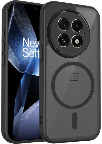 Oneplus 13 Kılıf, Manyetik Yarı Saydam Mat Darbeye Dayanıklı ve Parmak Izi Önleyici Koruyucu Kılıf-Siyah (Yurt Dışından)