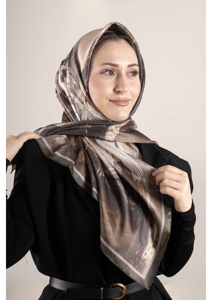 Dijital Kristal Desenli Eşarp 95x95 – Pastel Desen-3