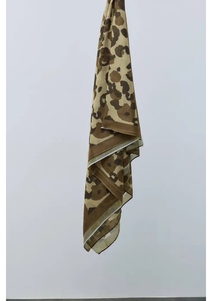 Leopar Desen Aya Şal - Koyu Bronz