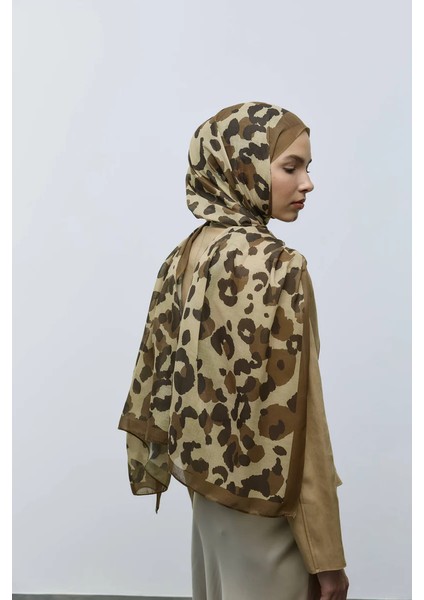 Leopar Desen Aya Şal - Koyu Bronz fırsatları