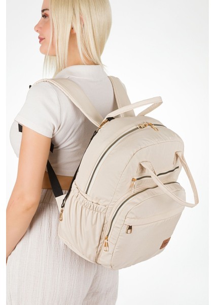 Arya Bondit Hafif Kumaş Anne Bebek Bakım Çantası Termoslu Biberon Cepleri Puset Askılı