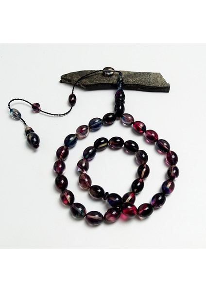 Karma Renk Ateş Kehribarı Tesbih