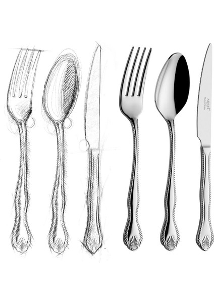Hüma Sade 89 Parça Kutulu Çatal Kaşık Bıçak ve Servis Takımı 18/10 - 3mm Tam Set Paslanmaz Çelik modelleri