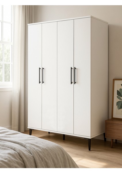 Nuna 4 Kapaklı Gardırop – 180X120 cm Genç ve Yatak Odası Dolabı fiyatları