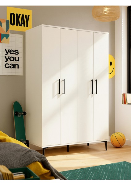 Nuna 4 Kapaklı Gardırop – 180X120 cm Genç ve Yatak Odası Dolabı indirimleri