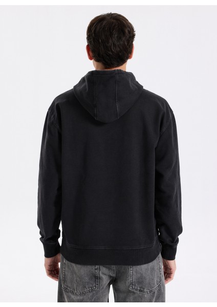 Kapüşon Yaka Siyah Erkek Sweatshırt M5BQ21KCNY4-JTMU Tyler Erkek Sweats indirimleri