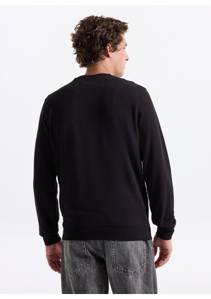 Bisiklet Yaka Siyah Erkek Sweatshırt M5YQ08KCN01-JBLK Beau Erkek Sweats indirimleri