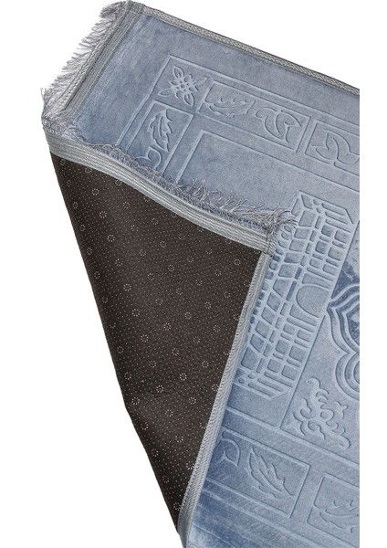 Yumuşak Kadife Dokulu Peluş Seccade Mavi indirimleri