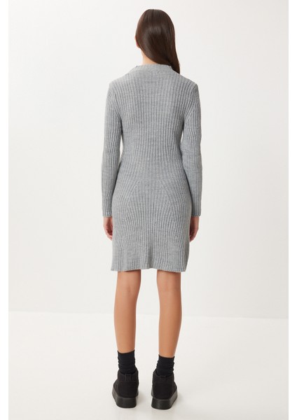 Fitilli Triko Kısa Çan Elbise LCI0055 Gri indirimleri