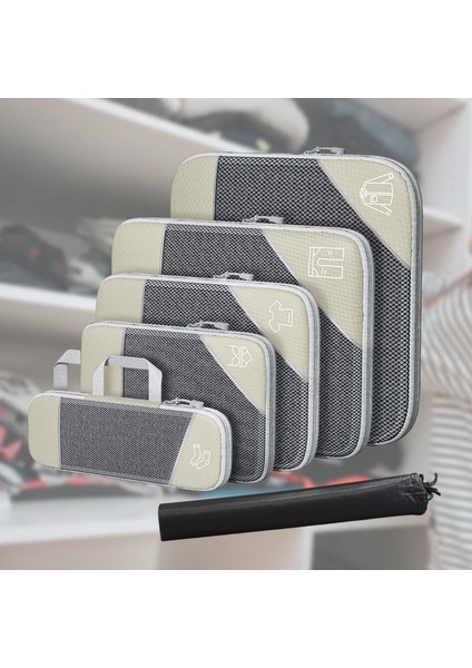 Sıkıştırma Ambalaj Küpleri Kadın Erkek Kablo Düzenleyici Bej Beyaz Için Bagaj Organizatörleri (Yurt Dışından) fiyatları