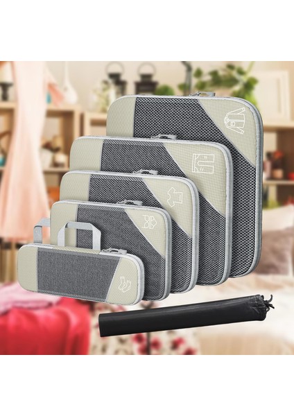 Sıkıştırma Ambalaj Küpleri Kadın Erkek Kablo Düzenleyici Bej Beyaz Için Bagaj Organizatörleri (Yurt Dışından) fırsatları