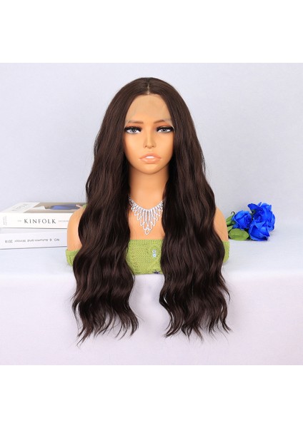 Koyu Kahverengi Dalgalı Tül Peruk