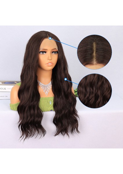 Koyu Kahverengi Dalgalı Tül Peruk indirimleri