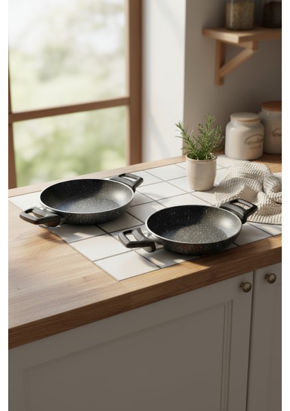 Athelas 3 Parça Tava ve Sahan Seti Siyah (16-18-24 Cm) modelleri