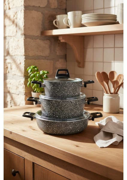 Vormi 7 Parça Granit Tencere Seti Gri fiyatları