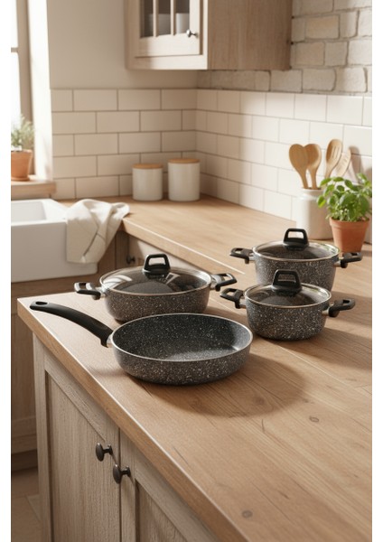 Vormi 7 Parça Granit Tencere Seti Gri modelleri