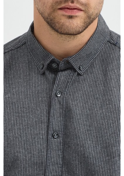 Erkek Pitikare Melanj Desenli Regular Fit Uzun Kollu Gömlek fırsatları