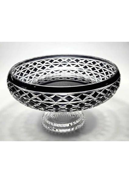 El Yapımı Kesme Kristal Bodrum Oval Desen 28 cm Dekoratif Sunumluk Sofra Sunum Kasesi fırsatları