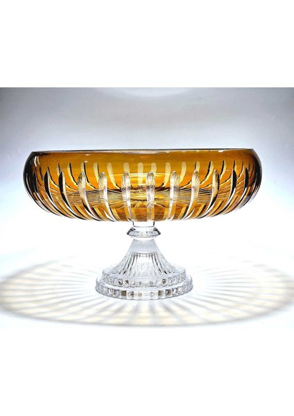 Kesme Kristal Dekor 28 cm Amber Sofra Sunum Kasesi fiyatları