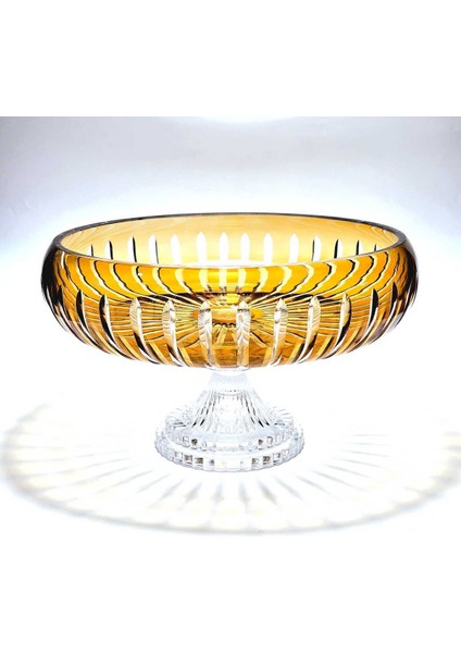 Kesme Kristal Dekor 28 cm Amber Sofra Sunum Kasesi fırsatları