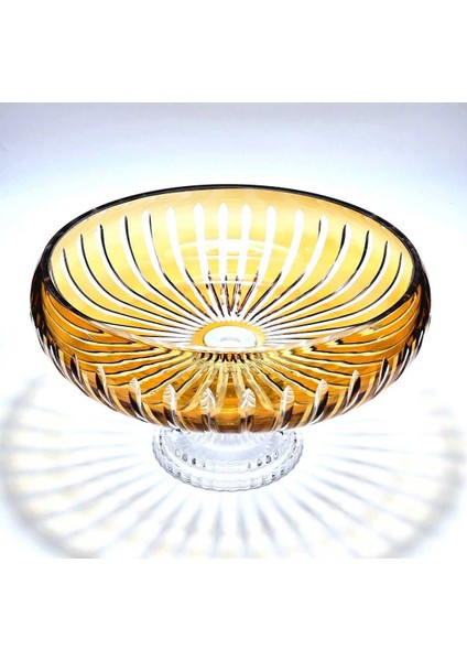 Kesme Kristal Dekor 28 cm Amber Sofra Sunum Kasesi indirimleri