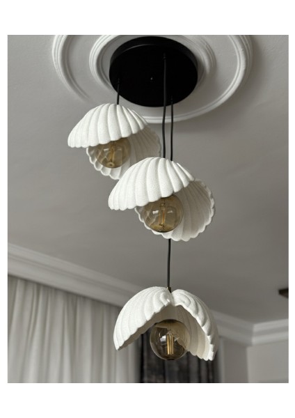 Inci Beton Görünümlü Iskandinav &bohem Tarz 3’lü Sarkıt Avize -Profesyonel Tasarım,gün Işığı Ampul Içerir