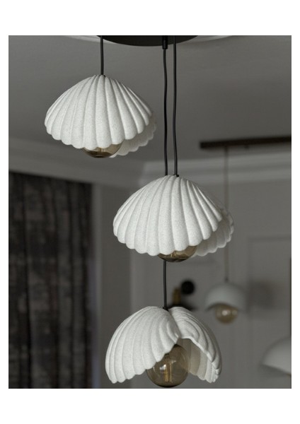 Inci Beton Görünümlü Iskandinav &bohem Tarz 3’lü Sarkıt Avize -Profesyonel Tasarım,gün Işığı Ampul Içerir fiyatları