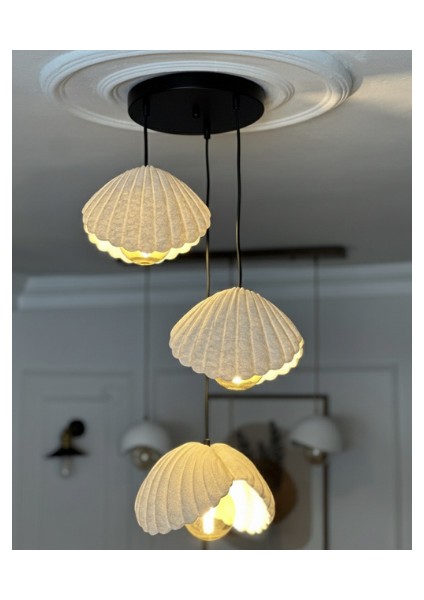 Inci Beton Görünümlü Iskandinav &bohem Tarz 3’lü Sarkıt Avize -Profesyonel Tasarım,gün Işığı Ampul Içerir modelleri