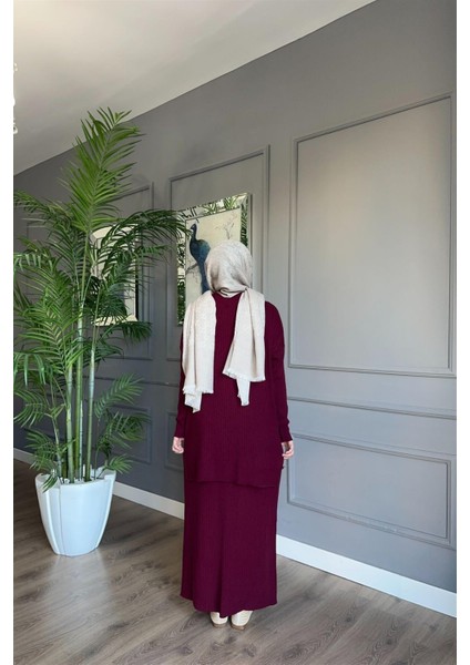 3402 Tek Cepli Fitilli Etekli Triko Takım modelleri