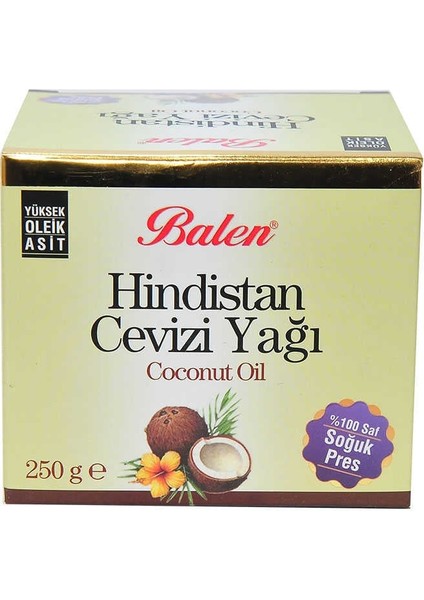 Hindistan Cevizi Yağı Soğuk Pres 250 gr Cam Şişe