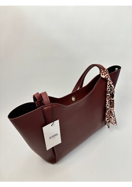 Elena Bordo Mat Fermuar Detaylı Kadın Omuz Çantası indirimleri