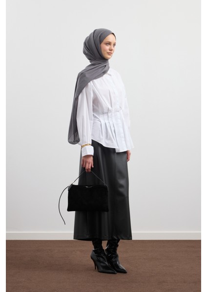 Organik Crash Şal Antrasit indirimleri