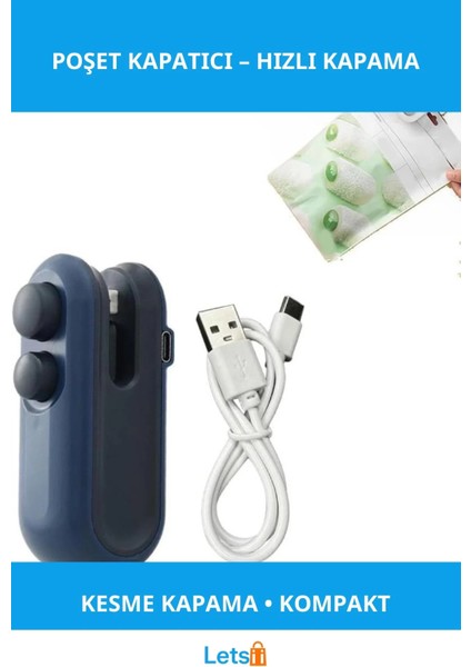 Uzaktan Kumandalı Mini Poşet Kapatıcı Kesme ve Kapama Aleti