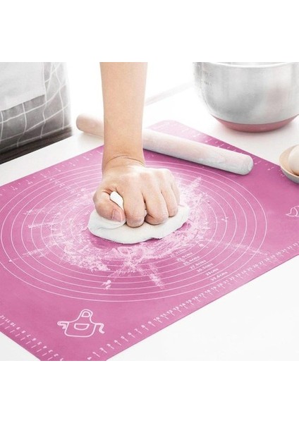 Silikon Ölçülü Hamur Açma Matı Hamur Açma Örtüsü Büyük Boy 50x40 fiyatları