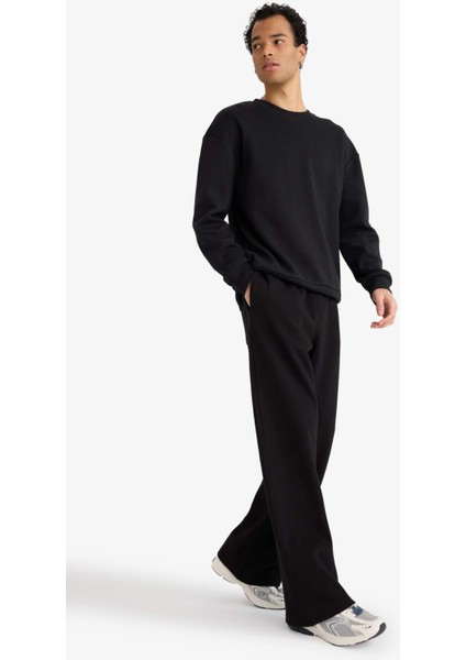 Wide Leg Geniş Bol Paça Beli Bağcıklı Pike Eşofman Altı F8524AX25AU fırsatları