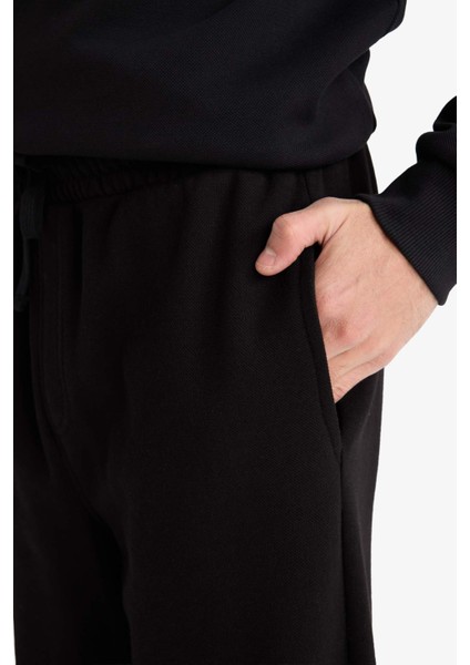 Wide Leg Geniş Bol Paça Beli Bağcıklı Pike Eşofman Altı F8524AX25AU