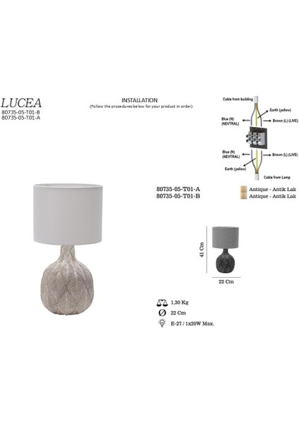 Calıne 05 Masa Lambası B 1XE27 fiyatları